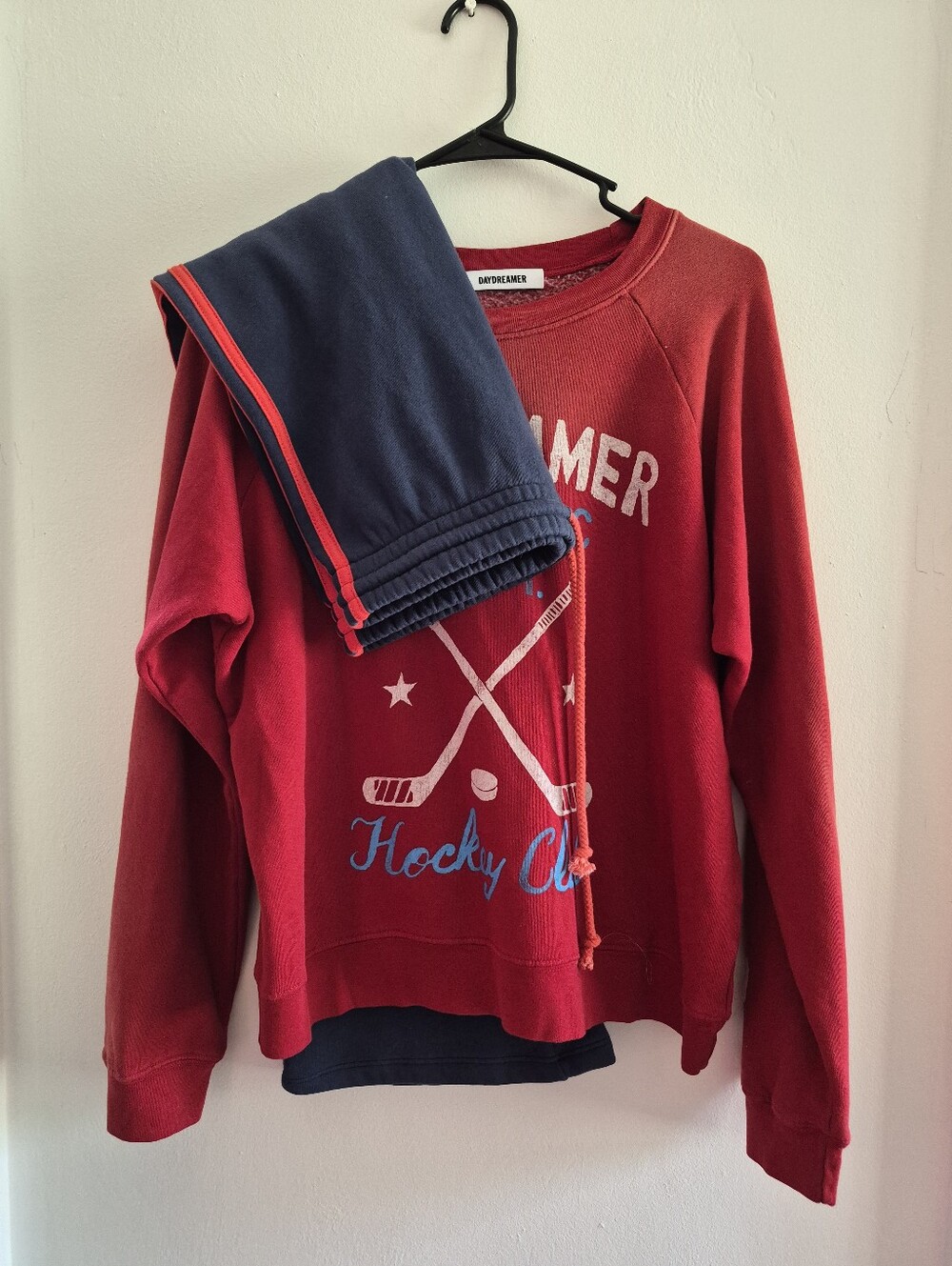 BUNDLE Daydreamer Red 'Hockey Club' Crewneck Sweatshirt + Tracker Sweats